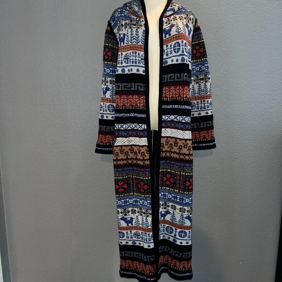 ANTHROPOLOGIE ALDOMARTINS ABRIGOS ALPINE HOODED CARDIGAN DUSTER SWEATER -NWT  L - Picture 1 of 16